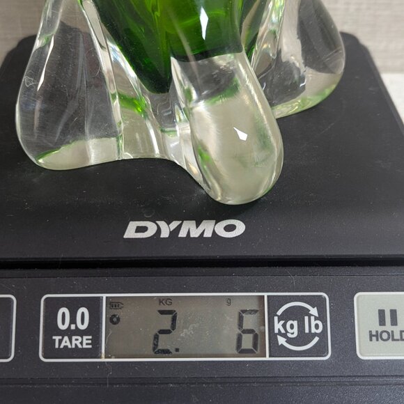 EDAG Crystal Hook and Curl Lime Green Centerpiece Art Sculpture (Murano?) - Picture 11 of 11
